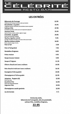 Nouveau menu de soir