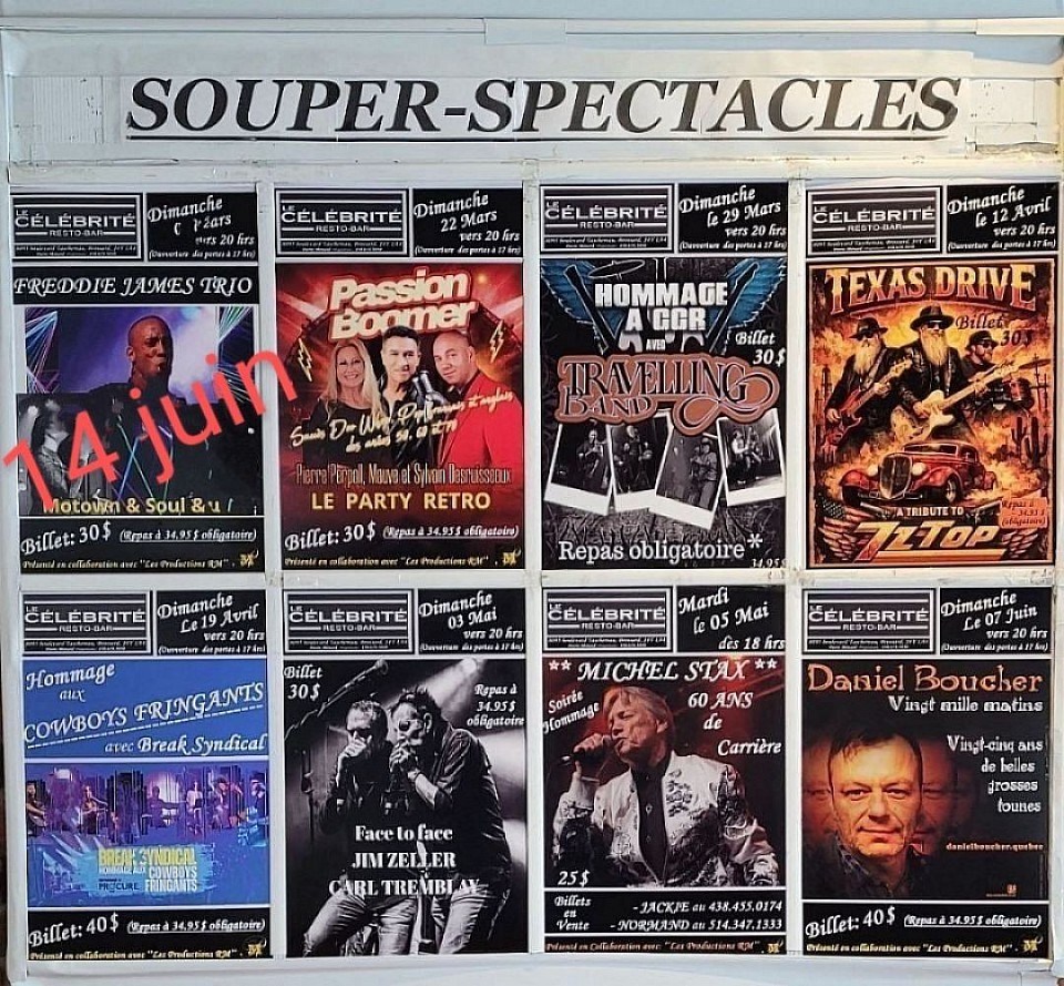 Achetez vos billets maintenant. En ligne sur notre site, en personne au restaurant ou au téléphone avec une carte de crédit.